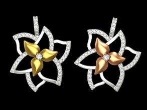 çiçek kolye takı vintage yazdırılabilir doğa yaprak 3d mücevher baskı model 3dprintmodel altın Gümüş elmas mitua cgartist sell3dmodels serbest çalışma moda 3d print model - Mito3D