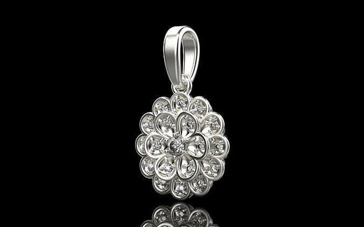fleur pendentif modèle 291 bague bracelet boucle d'oreille or Rose argent imprimable bling bijoux luxe gemme brillant diamant mode sterling beauté engagement pendentifs 3d print model - Mito3D