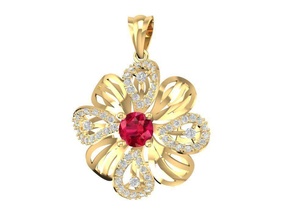 fiore pendente donne 1764 gioielleria moda Accessori oro diamante uomo uomini donna unisex design feng shui ciondoli 3d print model - Mito3D