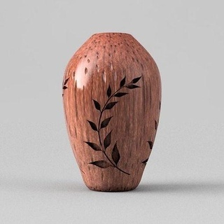 Blume Topf Vase Kunst Lehm Keramik Ostern Pflanze Holz retro traditionell Einfachheit handgemacht Haus Möbel 3d print model - Mito3D