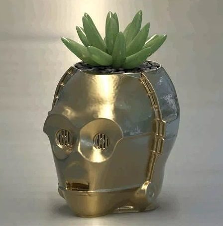 flower pot c-3po citripio star wars c 3po house decor 3D print model - Mito3D