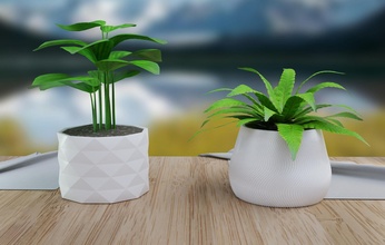 flor ollas sencillo plantas decoracion hogar jardinería botánica arquitectura casa decoración ladrar lego bosque 3d print model - Mito3D