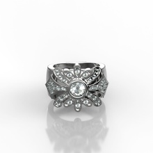 blume ring gold silber 18k diamant schmuck ringe 3d print model - Mito3D