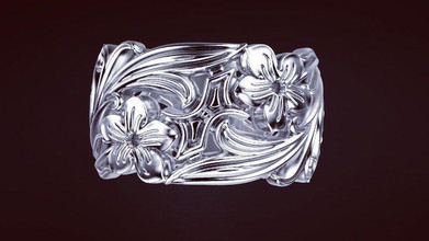 anillo flor la joyería de naturaleza plata cad imprimible sterling los anillos 3d print model - Mito3D