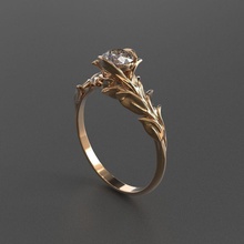 çiçek yüzük takı yazdırılabilir angagem altın gümüş elmas mücevher düğün cad nişan gergedan yüzükler 3d print model - Mito3D