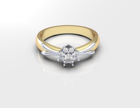 Blume ring Schmuck Platin engagement kostbar Hochzeit gem Luxus Ehe gold Silber Diamant-ring gold-ring Mode 3dmodeling 3dprinting Edelstein sterling Juwel Mode-ring Ringe 3d print model - Mito3D
