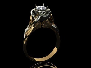 blume ring drucken modell gesicht gold druckbar schmuck armband diamant silber juwel mode frau nashorn matrix zbrush shayeste design sterling weiblich ringe 3d print model - Mito3D