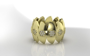 flor anel joias 2021 modelo rinoceronte brilhante diamante ouro joalheria argolas 3d print model - Mito3D