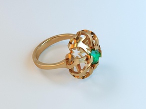 anillo flor la joyería de oro el platino plata gem brillante art moda y belleza diamante imprimible lujo los anillos 3d print model - Mito3D
