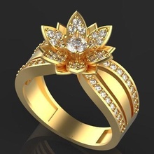 fiore squillare oro gioielleria stampabile argento gioiello diamante nozze Fidanzamento natura engagement platino moda sterlina gemma bellezza 3d print model - Mito3D