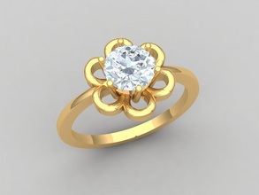 fiore squillare gioiello gemma Fidanzamento nozze gioielleria diamante argento engagement oro moda sterlina bianca brillante zaffiro bellezza anelli 3d print model - Mito3D