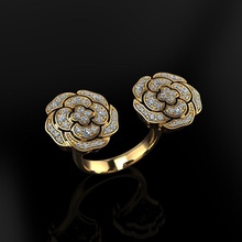 flower ring jewelry luxury elegant gem gold silver wedding diamond earring bracelet necklaces pendant rhinoceros accessory beauty fashion design cad jewel rings 3d print model - Mito3D