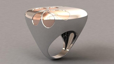 çiçek yüzük takı yazdırılabilir elmas mücevher düğün nişan sterlin moda gümüş platin kolye parlak parmak altın Yazdır Solitaire yüzükler 3d print model - Mito3D