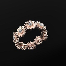 fiore squillare gioielleria lusso elegante gemma oro argento nozze diamante orecchino braccialetto collane pendente rinoceronte accessorio bellezza moda design cad gioiello anelli 3d print model - Mito3D