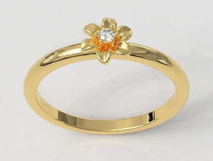 flower ring rings nature rose gold silver jewelry diamond jewel jewellery wedding engagement teen pauloranieri 3d print model - Mito3D