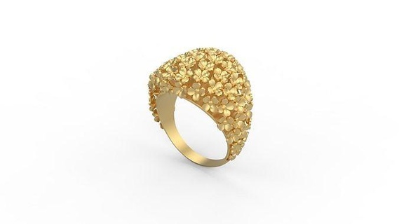 flor anel ouro jóia joalheria prata imprimível mulher ultra visão 22k Kuwait árabe turco 18k ultravisão filigrana argolas 3d print model - Mito3D