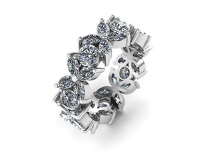 Blume ring Schmuck diamond golden Silber Ringe 3d print model - Mito3D