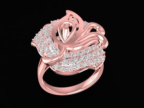 flower ring 1425 jewelry fashion accessories gold diamond man men woman women unisex design fengshui rings 3d print model - Mito3D