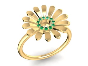 flower ring 1641 jewelry fashion accessories gold diamond woman women design fengshui rings 3d print model - Mito3D