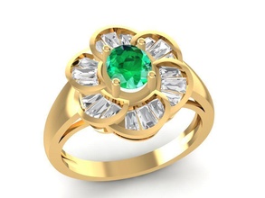 flor anel 1707 joalheria moda acessórios ouro diamante mulher mulheres projeto argolas 3d print model - Mito3D