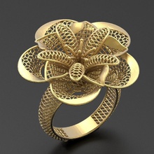 flower ring 2 jewelry jewellery fashion style fantasy rings 3d print model - Mito3D