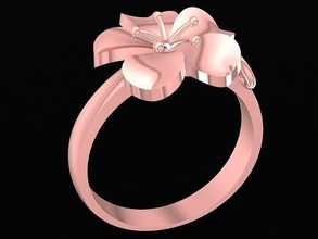 fiore squillare 2818 diamante gioielleria moda Accessori oro donna donne design anelli 3d print model - Mito3D