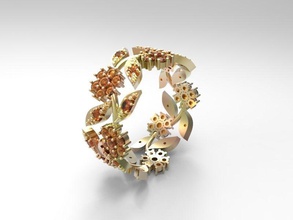 flower ring 2 jewelry engagement diamond precious jewellery ladies rings 3d print model - Mito3D