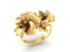 flor anillo 3067 joyería joya Moda accesorios oro diamante hombre hombres mujer unisexo diseño Feng Shui anillos 3d print model - Mito3D