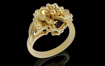 flower ring 617 jewelry fashion accessories gold diamond woman women design fengshui rings 3d print model - Mito3D