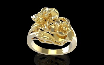 flor anillo 619 joyería joya Moda accesorios oro diamante hombre hombres mujer unisexo diseño Feng Shui anillos 3d print model - Mito3D