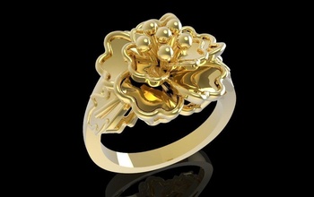 fleur bague 620 bijoux mode accessoires or diamant femme femmes conception feng shui anneaux 3d print model - Mito3D