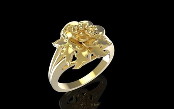flor anillo 621 joyería joya Moda accesorios oro diamante hombre hombres mujer unisexo diseño Feng Shui anillos 3d print model - Mito3D