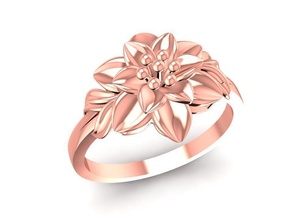 blume ring 623 schmuck mode zubehör gold diamant frau frauen design feng shui ringe 3d print model - Mito3D