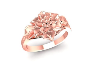 flower ring 624 jewelry fashion accessories gold diamond woman women design fengshui rings 3d print model - Mito3D