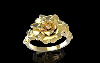 fiore squillare 626 gioielleria moda accessori oro diamante donna donne design feng shui anelli 3d print model - Mito3D