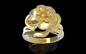 blume ring 627 schmuck mode zubehör gold diamant frau frauen design feng shui ringe 3d print model - Mito3D