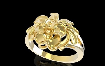flower ring 630 jewelry fashion accessories gold diamond man men woman women unisex design fengshui rings 3d print model - Mito3D