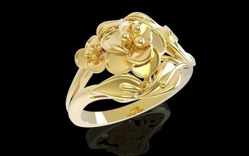 flor anillo 631 joyería joya Moda accesorios oro diamante hombre hombres mujer unisexo diseño Feng Shui anillos 3d print model - Mito3D