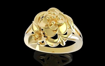 flor anel 632 joalheria moda acessórios ouro diamante mulher mulheres projeto feng shui argolas 3d print model - Mito3D