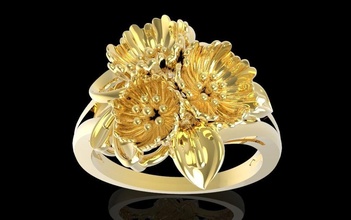 flor anillo 633 joyería joya Moda accesorios oro diamante hombre hombres mujer unisexo diseño Feng Shui anillos 3d print model - Mito3D