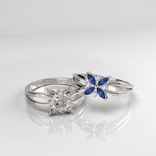 anello fiore modello di stampa gioielli diamante presente matrimonio brillano argento oro stampabile anelli fidanzamento gioiello lucente la decorazione moda sterlina preziosi zaffiro 3d print model - Mito3D