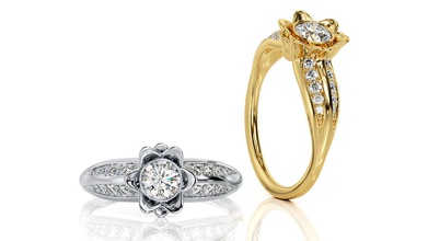 anello fiore r f 0107 gioielli brillante ciondolo usa il canada europa di fidanzamento matrimonio 14k design moda argento oro gioiello curve orecchino anelli 3d print model - Mito3D