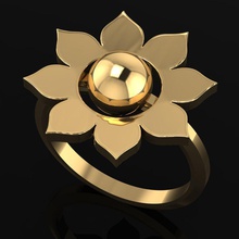 flower ring size 54 jewelry flowerring ringflower womenring goldring silverring engagering rings 3d print model - Mito3D