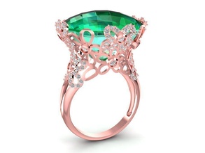 flor anillo mujer 3062 joyería joya Moda accesorios oro diamante hombre hombres unisexo diseño Feng Shui anillos 3d print model - Mito3D