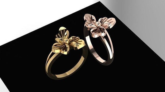 flower ring women luxury ring design jewelry gold silver rings gems stone lady engagement female diamond single love heart diamond heart diamond ring  3d print model - Mito3D