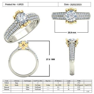 çiçek yüzük Sarı beyaz gold vjr23 mücevher tasarımcısı trendyjewelry altın yüzükler stilleri inciler elmaslar düğün yazdırılabilir gümüş nişan platin kolye moda elmas lüks takı 3d print model - Mito3D