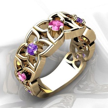 flower ring jewelry bridal diamond fashion jewel jewellery rings engagement 3d print model - Mito3D
