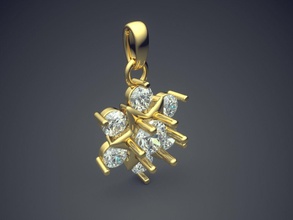 a forma di fiore ciondolo diamanti donne gioielli oro gioiello anello anelli matrimonio fidanzamento diamante brillante cad gemma disco platino stampabile argento dettaglio il design ciondoli 3d print model - Mito3D
