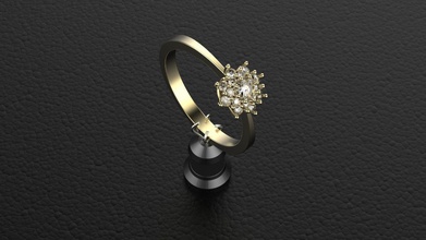 Blumen-Form-ring Schmuck diamond Blume rzrady ring Ringe 3d print model - Mito3D