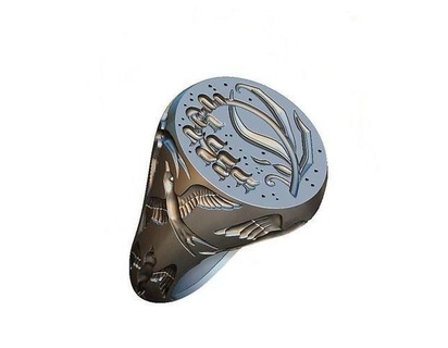 flor sello anillo flores campanillas cuervo grabado cantando joyería joya anillos 3d print model - Mito3D